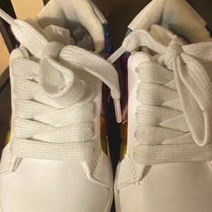 Kurt Geiger White and Rainbow Kids Sneakers